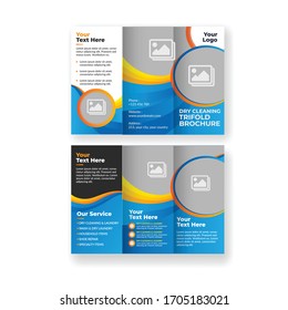 Dry Cleaning & Layndry service tri-fold brochure design template