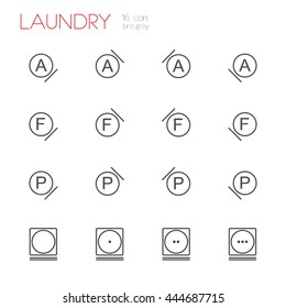Dry Cleaning line set icons