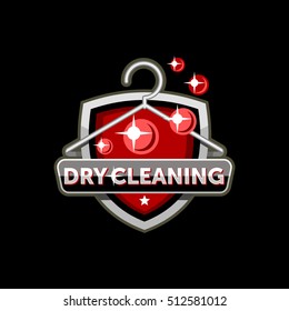 Dry cleaning logo badge emblem template vector