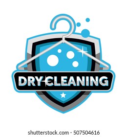 Dry cleaning logo emblem template
