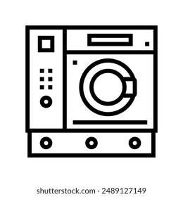 dry cleaning machine laundry wash line icon vector. dry cleaning machine laundry wash sign. isolated contour symbol black illustration