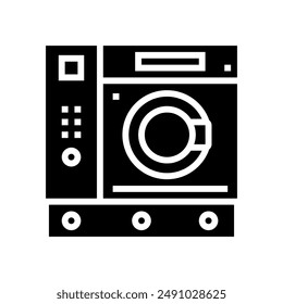 dry cleaning machine laundry wash glyph icon vector. dry cleaning machine laundry wash sign. isolated symbol illustration