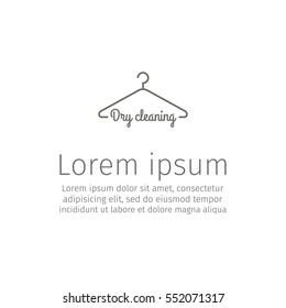 Dry cleaning service. Clothes hanger symbol. Line icon. Vector sign.