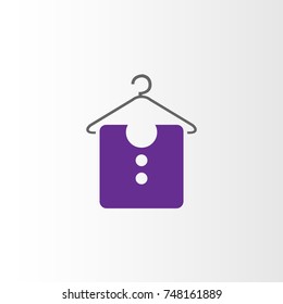 Dry cleaning service icon, simple fashion shop logo design in round rectangle