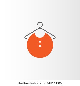 Dry cleaning service icon, simple fashion shop logo design in circle