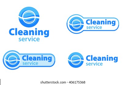 Dry cleaning service logo template set