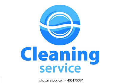 Dry cleaning service logo template