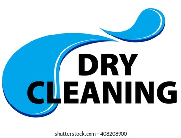Dry cleaning service logo template drop