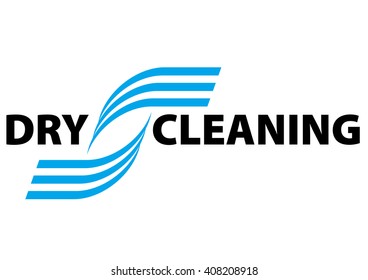 Dry cleaning service logo template wave