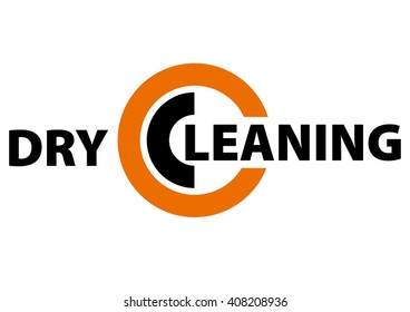 Dry cleaning service logo template circle