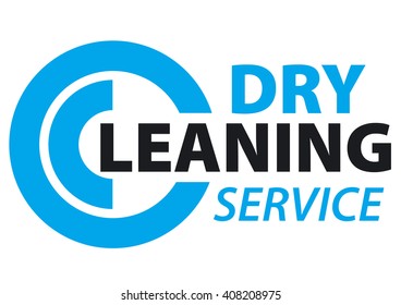 Dry cleaning service logo template circle