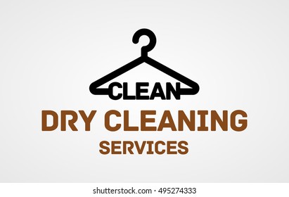 Dry cleaning service logo template 