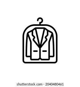Dry Cleaning Silhouette Icon On White Background