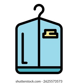 Dry cleaning suit icon. Outline dry cleaning suit vector icon color flat isolated