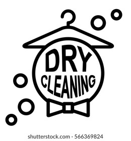 Dry Cleaning Vector Logo with a Hanger Isolated on White Background