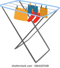 Ropa seca, ilustración, vector sobre fondo blanco.
