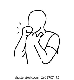 dry cough disease symptom line icon vector. dry cough disease symptom sign. isolated contour symbol black illustration