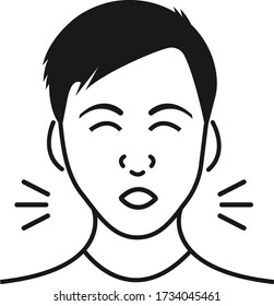 Dry cough icon. Corona virus symptom icon.  