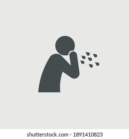 Dry cough vector icon illustration sign