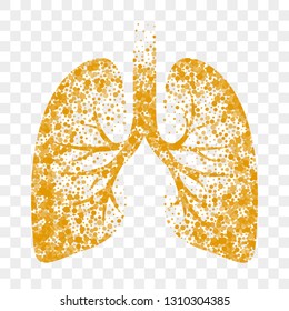 Dry cough vector icon. Lungs, cold dry cough and bronchitis mucolytic remedy