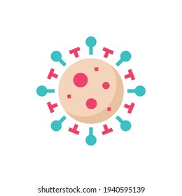 Ilustración del vector de iconos planos del virus de la tos seca 