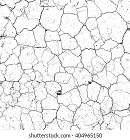 Dry Cracked Earth Overlay Texture For Your Design. EPS10 vector.