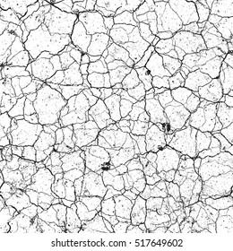 Dry Cracked Earth Overlay Vector Texture For Your Design. EPS10 