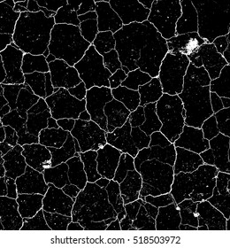 Dry Cracked Earth Overlay Vector Texture For Your Design. EPS10 
