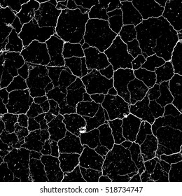 Dry Cracked Earth Overlay Vector Texture For Your Design. EPS10 