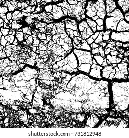 Dry Cracked Earth Overlay Vector Texture For Your Design. EPS10 