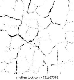 Dry Cracked Earth Overlay Vector Texture. Grunge distressed background For Your Design. EPS10 