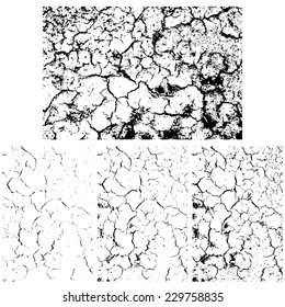 Dry cracked earth texture set, Vector background EPS10