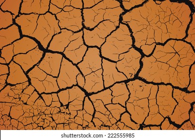 Dry cracked earth texture, vector background EPS10