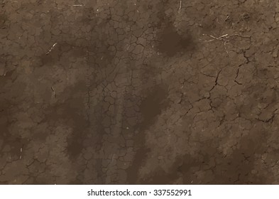 Dry cracked earth texture. Vector background