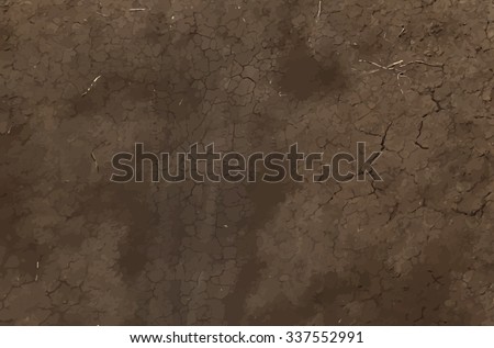 Dry cracked earth texture. Vector background