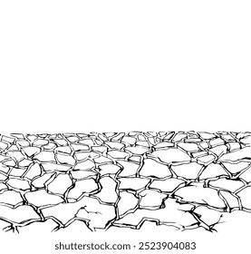 Terre craquelée à sec. dessin d'Image vectorielle