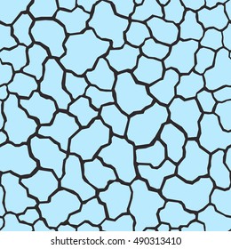 Dry cracked ground texture, vector background, seamless pattern 