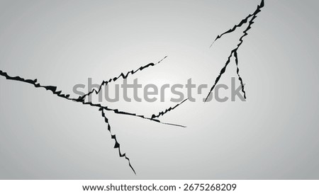 Dry cracked soil texture with grunge fissures, earthquake crevices, and distressed land surface cracks, natural vector pattern isolated on white background