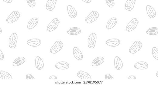 Dry dates pattern background. doodle dates pattern background. dates fruit illustration for packaging.