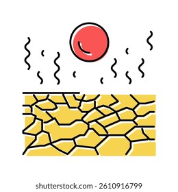 dry desert color icon vector. dry desert sign. isolated symbol illustration