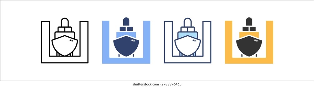 Dry Docking Icon Set Multiple Style Collection