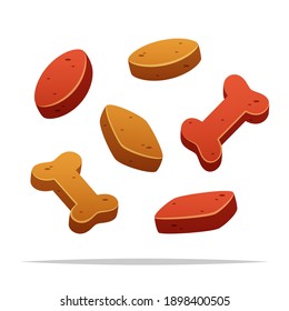 Dry Dog Food Vector Isolated Illustration