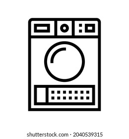 vector de icono de línea de máquina electrónica seca. señal de máquina electrónica seca. símbolo de contorno aislado ilustración negra