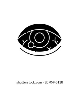 "Dry Eye" сolor line icon. Computer-induced medical problem. Pictogram for web page, mobile app, promo. UI UX GUI design element. Editable stroke.