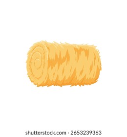 Dry farm haystack, bale, pile and heap stack, straw in rolls, fodder bundle, sack bag isolated agricultural. Rural haycock, countryside grass, wheat or rye haymow and farming vector illustration