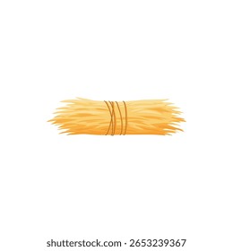 Pilha de feno de fazenda seca, fardo, pilha e pilha pilha de pilha, palha em rolos, pacote de forragem, saco de saco agrícola isolado. Galo rural, erva do campo, feno de trigo ou centeio e ilustração do vetor agrícola