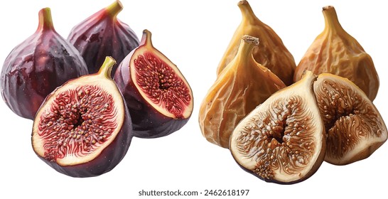 dry fig fruit isolated on white background.