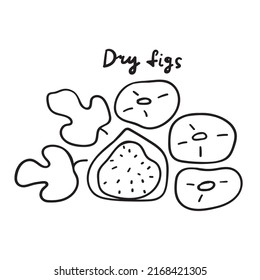 Dry figs. Vector simple outline icon.