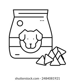 dry food for dog line icon vector. dry food for dog sign. isolated contour symbol black illustration