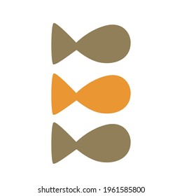 Dry food in the form of fish for dogs or cats. Food for pets. Shop concept. Flat isolated vector illustration. Icons.